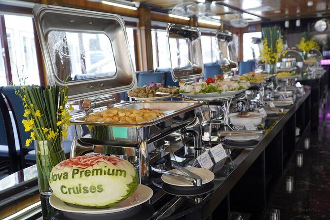 From Hanoi: Halong Day Cruise Highlight With 3<em>/4</em>/ 5<em> Options – Boarding the cruise: Standard, Deluxe, or Luxury’ /><br />
Once you arrive at Tuan Chau Island, you’ll go through registering procedures, then get on board. The cruise portion is described as about <strong>6 hours</strong>, and the operator offers three comfort tiers: <strong>Standard, Deluxe, or Luxury</strong>.</p>
<p><p>Even without going into fancy promises, the value of choosing a tier is simple. You’re paying (based on the option you pick) for the feel of the boat—comfort and onboard facilities—while keeping the same headline itinerary: cave, island views, and time on the bay. If you’re traveling with older relatives or you just want a smoother experience, upgrading to Deluxe/Luxury can be worth it because you’ll spend several hours on the water.</p>
</p>
<p><p>Group size is capped at <strong>50 travelers</strong>, which usually keeps things from feeling chaotic compared with giant mega-tours. Safety equipment and modern facilities are mentioned as part of the cruise options, so you’re not just stepping onto any random boat.</p>
</p>
<h2 id="lunch-on-the-water-where-the-money-actually-lands">Lunch on the water: where the money actually lands</h2>
<p><img src=