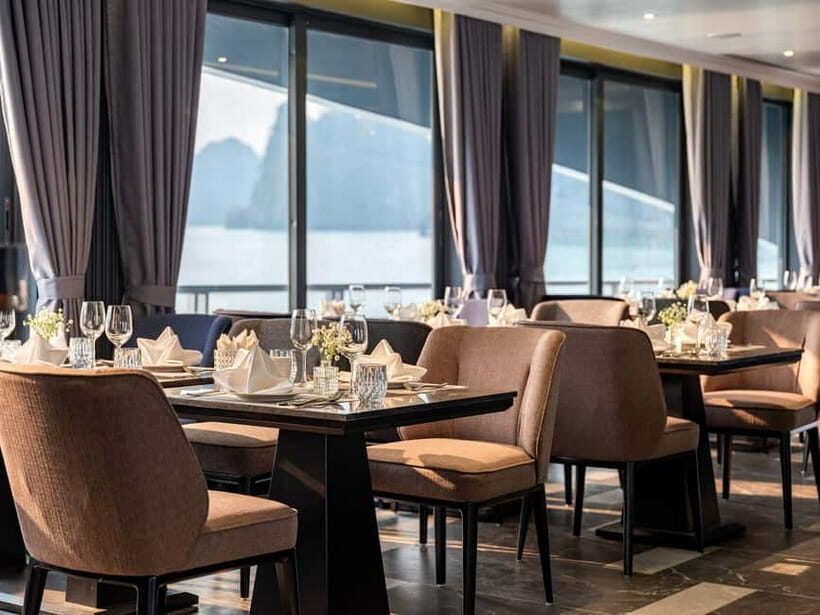 Full Day: Fabulous Halong Bay Tour with Taliya Cruise 5<em> – Key Highlights You’ll Actually Care About’ /></p>
<ul>
<li><strong>Newer, well-run 5</em> boat feel:</strong> feedback calls out a brand-new ship, clean private-room setup, and a professional crew.</li>
<li><strong>Dark and Bright Cave bamboo rowing:</strong> a short local-rowed start, then bamboo rowing through caves and hidden lagoons.</li>
<li><strong>Lan Ha Bay time at Ao Ech:</strong> kayaking plus an actual swimming window in calm, scenic water.</li>
<li><strong>Food included that goes beyond a sad lunch:</strong> Vietnamese fusion lunch on board, plus afternoon tea and a spring-roll cooking demo.</li>
<li><strong>Sunset party on the sundeck:</strong> a relaxed way to end the day without rushing to a boat step.</li>
<li><strong>Guides who adjust when weather changes:</strong> you’ll see that flexibility in the feedback, including itinerary tweaks during storms.</li>
</ul>
<h2 id="what-this-day-tour-includes-and-why-it-works">What This Day Tour Includes (and Why It Works)</h2>
<p><img src=