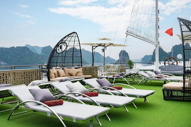 Full day Halong Bay Luxury Cruise - buffet lunch, kayak, swim. - Tuan Chau Marina and Buffet Lunch While the Bay Opens Up