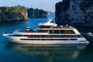 Stellar of the Seas Cruise Halong Bay 3Days 2Night on 5 Star Cruise - Day 1: Hanoi to Tuan Chau, Ba Trai Dao swim, sunset party, BBQ dinner